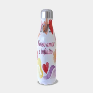 Garrafa Térmica Nosso amor infinito Dia dos Namorados Slim 500ml