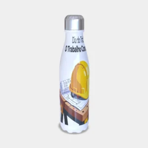 Garrafa Térmica Engenharia e Construção Dia do Trabalhador Slim 500ml