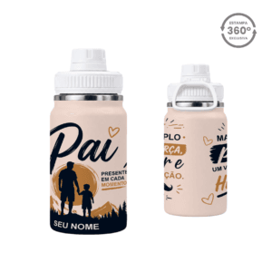 Garrafa Térmica com Alça 350ml – Pai Verdadeiro Herói