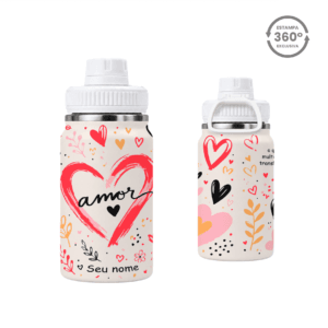 Garrafa Térmica com Alça 350ml – Amor Escrito