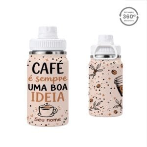 Garrafa Térmica com Alça 350ml – Café Sempre é uma Boa Ideia