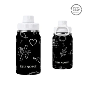 Garrafa Térmica com Alça 350ml – Jesus, Simbolo da Fé