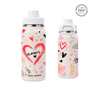 Garrafa Térmica com Alça 600ml – Amor Escrito
