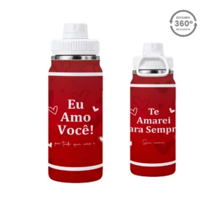 Garrafa Térmica com Alça 600ml – Amo Você