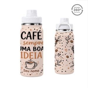 Garrafa Térmica com Alça 600ml – Café Sempre é uma Boa Ideia