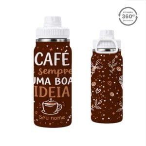 Garrafa Térmica com Alça 600ml – Café Sempre é uma Boa Ideia
