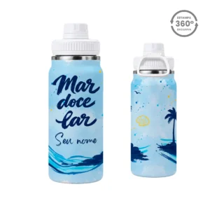 Garrafa Térmica com Alça 600ml – Mar Doce Lar