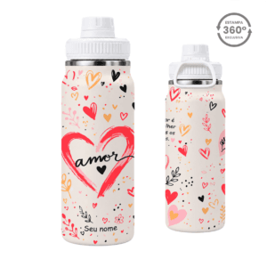 Garrafa Térmica com Alça 800ml – Amor Escrito