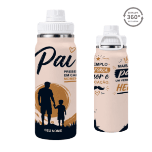Garrafa Térmica com Alça 800ml – Pai Verdadeiro Herói