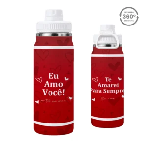 Garrafa Térmica com Alça 800ml – Amo Você