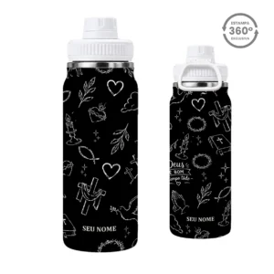 Garrafa Térmica com Alça 800ml – Jesus, Simbolo da Fé
