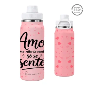 Garrafa Térmica com Alça 800ml – Amor Que Se Sente