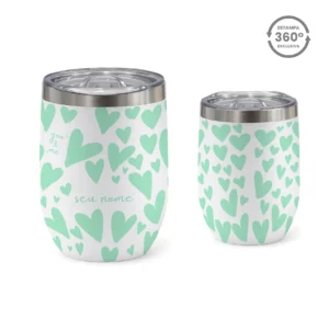 Copo Cuia Térmico 360ml – Corações Menta