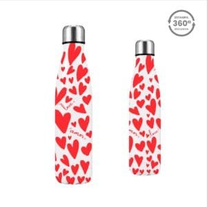 Garrafa Térmica Slim 500ml – Corações Vermelhos