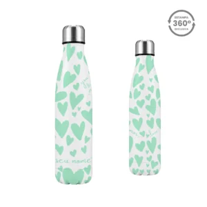 Garrafa Térmica Slim 500ml – Corações Menta