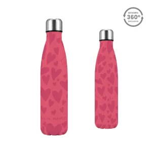 Garrafa Térmica Slim 500ml – Corações Rosa