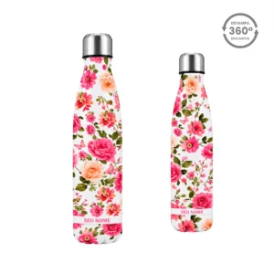 Garrafa Térmica Slim 500ml – Rosas & Borboletas
