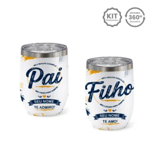 Kit Copo Cuia Térmico Personalizado 360 ml para Dia dos Pais
