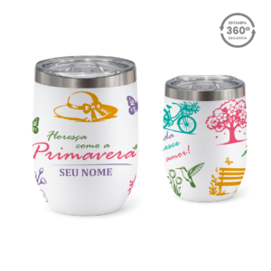 Copo Cuia Térmico 360ml Personalizado – Jardim Retrô