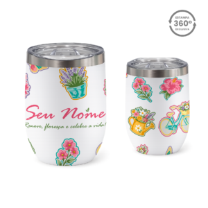 Copo Cuia Térmico 360ml Personalizado – Primavera Encantada