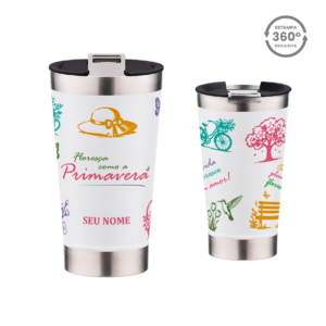 Copo Térmico 473ml Personalizado – Jardim Retrô