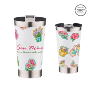 Copo Térmico 473ml Personalizado – Primavera Encantada