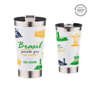 Copo Térmico 473ml Personalizado – Símbolos Brasil
