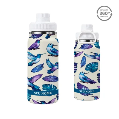 (5) GARRAFAS TÉRMICA 600ml- Beija Flor