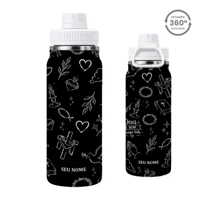 (5) GARRAFAS TÉRMICA 800ml- Deus é bom